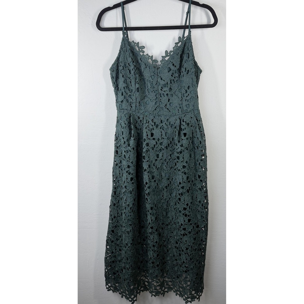 Astr Lace Midi Dress in dark teal